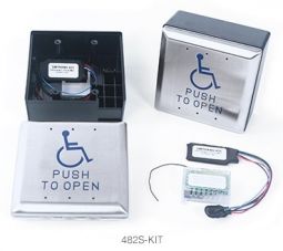 SDC 482S-KIT Wireless Push Plate Switch Kit - SQUARE